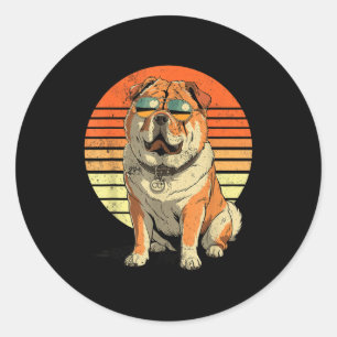 Cool proud chow chow men women vintage dog lovers classic round sticker
