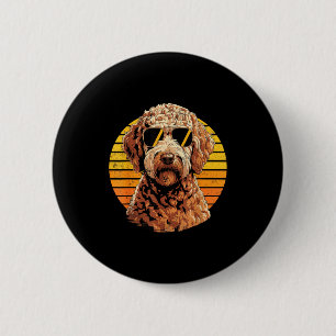 Cool proud doodle men women vintage dog lovers 6 cm round badge
