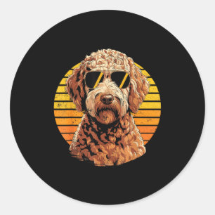 Cool proud doodle men women vintage dog lovers  classic round sticker