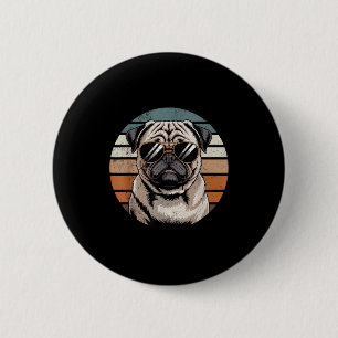 Cool Proud Pug Men Women Vintage Dog Owners  6 Cm Round Badge