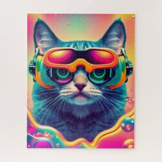Cool Psychedelic Psychonaut Kitty Cat