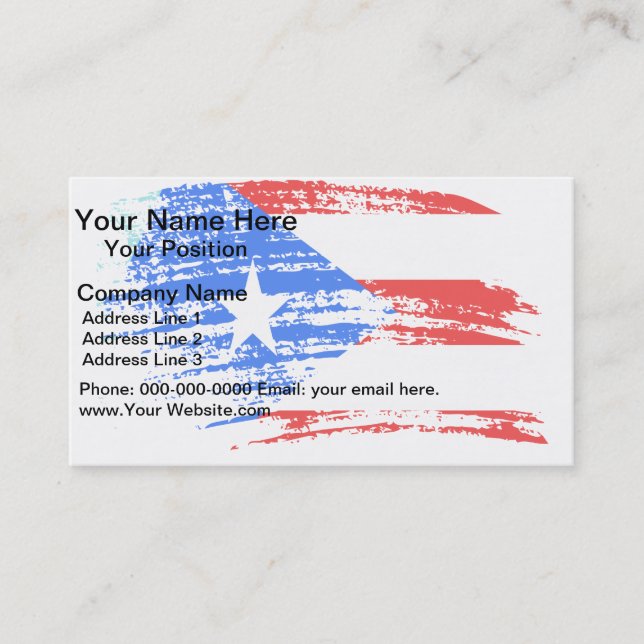 Cool Puerto Rican flag design Business Card (Front)