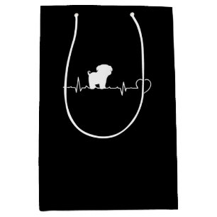 Cool Pug Dog Breed Heartbeat Puppy Medium Gift Bag