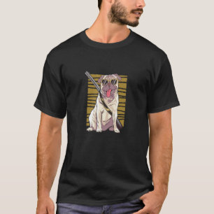 Cool Pug Dog With Rifle Sniper Ammunition T-Shirt
