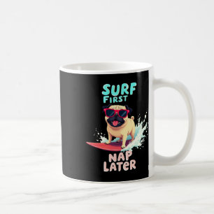 Cool Pug Surfing Dog Coffee Mug