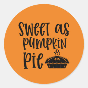 cool pumpkin pie Fall Seasonal  Classic Round Sticker