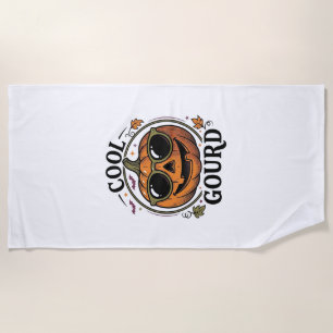 Cool Pumpkin Shirt Vintage Engraved Halloween Sung Beach Towel