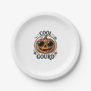 Cool Pumpkin Shirt Vintage Engraved Halloween Sung Paper Plate
