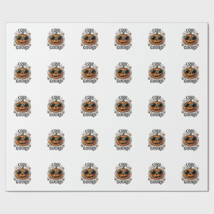 Cool Pumpkin Shirt Vintage Engraved Halloween Sung Wrapping Paper