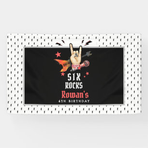 Cool Punk Rockstar Any Age Birthday  Banner