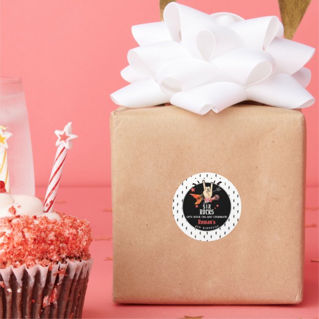 Cool Punk Rockstar Any Age Birthday  Classic Round Sticker (Party)