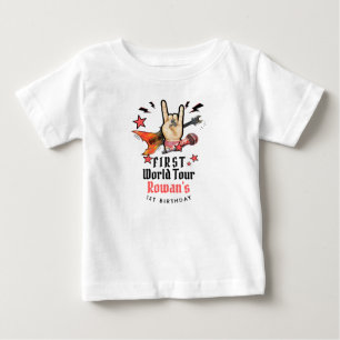 Cool Punk Rockstar First Birthday Baby T-Shirt