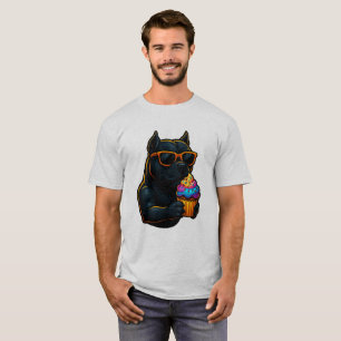 Cool Pup Cupcake – Neon Dog with Sunglasses T-Shir T-Shirt