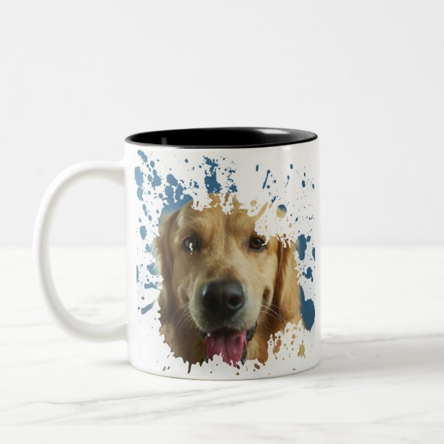 Cool Puppy Artwork Two-Tone Coffee Mug (Left)
