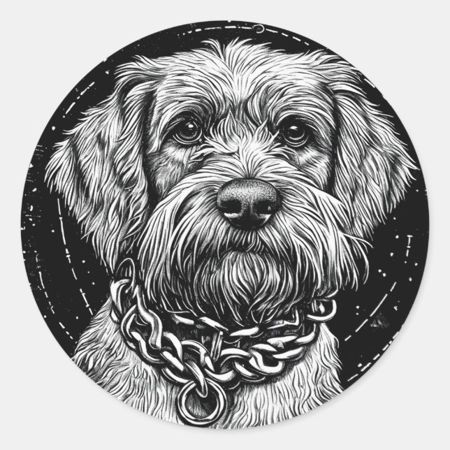 Cool Purebred Dog Classic Round Sticker (Front)