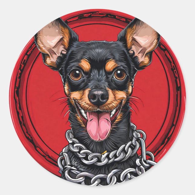 Cool Purebred Dog Classic Round Sticker (Front)