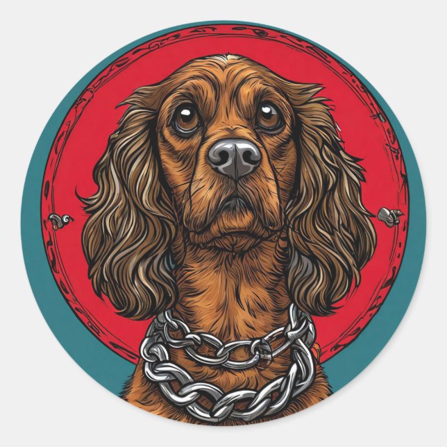 Cool Purebred Dog Classic Round Sticker (Front)