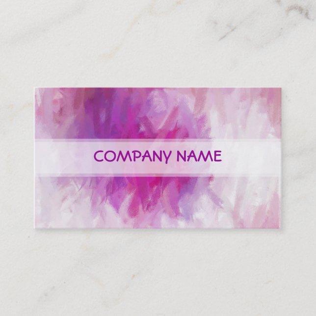 Cool Purple Abstract Art Painting Business Card (Front)