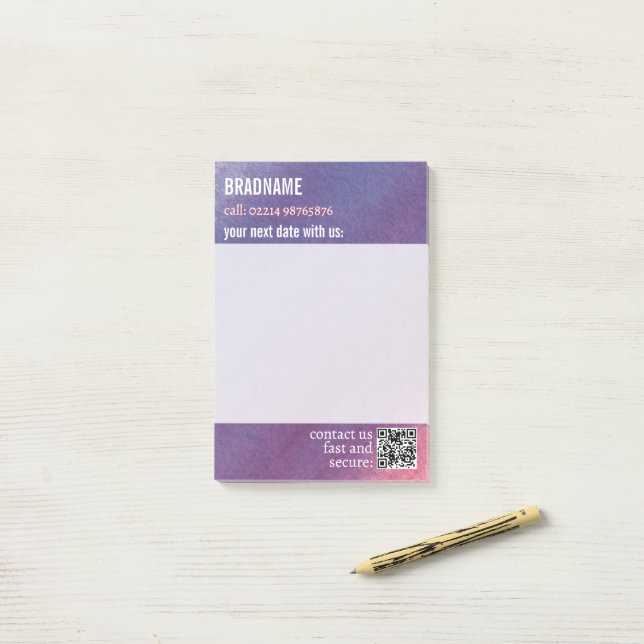 cool purple adhesive label reminder post-it notes (On Desk)