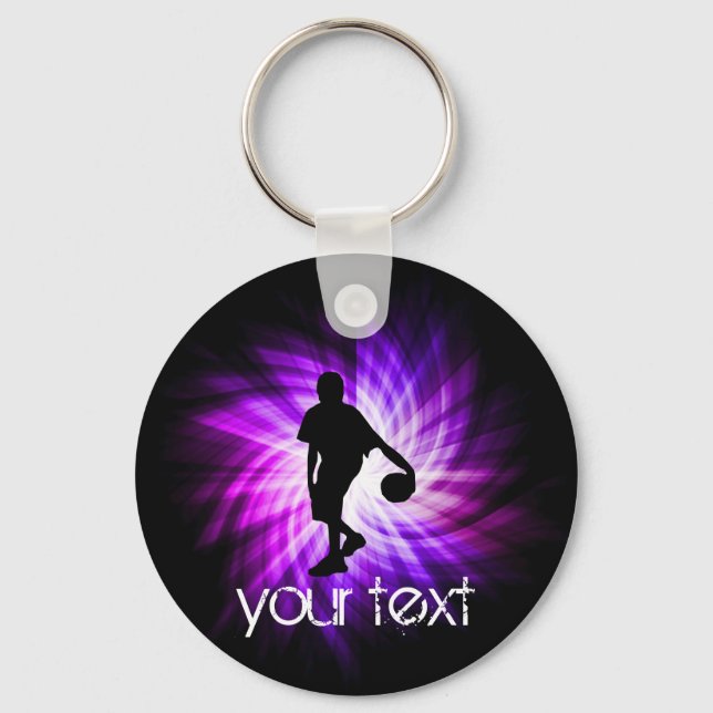 Cool Purple Basketball Key Ring (Front)