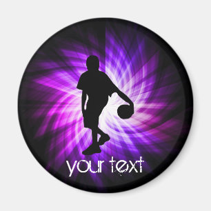 Cool Purple Basketball Magnet