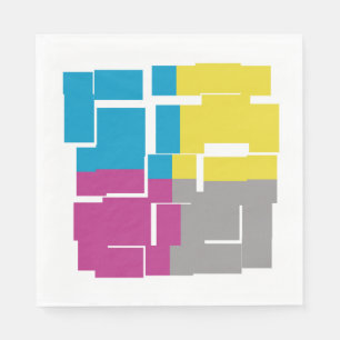 COOL Purple Blue Yellow Grey Pattern Napkin