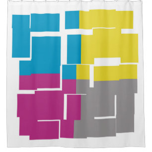 COOL Purple Blue Yellow Grey Shower Curtain