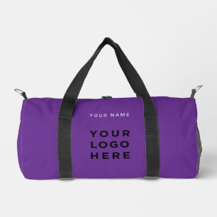 Cool Purple Business Logo Name Instagram Fitness Duffle Bag