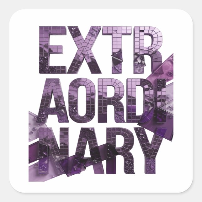 Cool Purple EXTRAORDINARY Sticker Design (Front)