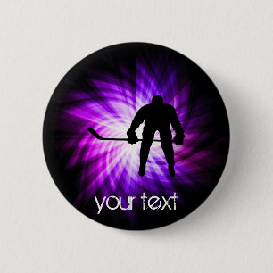 Cool Purple Hockey 6 Cm Round Badge