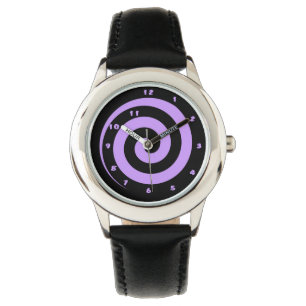 Cool Purple Hypnotic Spiral  Wrist Watch