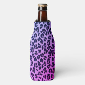 Cool Purple Leopard Print Bottle Cooler