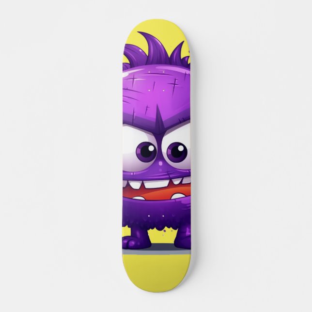 Cool Purple Monster Skateboard  (Front)