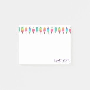 Cool Purple Pink Popsicle Pattern Back To School Post-it Notes