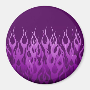 Cool Purple Racing Flames Design Magnet