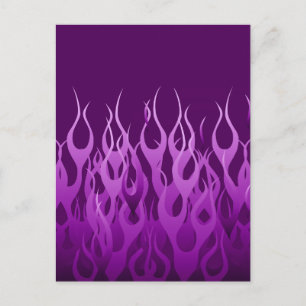 Cool Purple Racing Flames Design Postcard