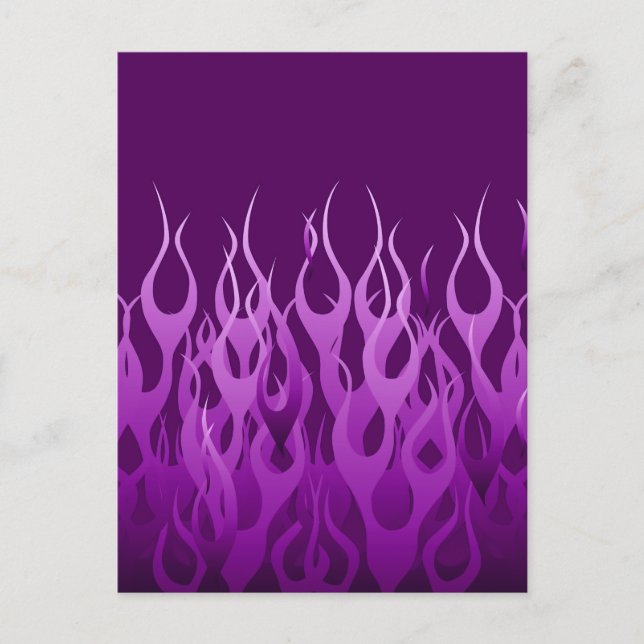Cool Purple Racing Flames Design Postcard (Front)