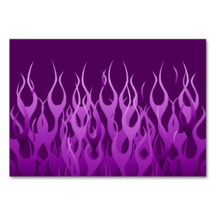 Cool Purple Racing Flames Design Table Number