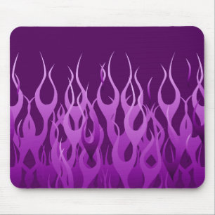 Cool Purple Racing Flames Graphic Mouse Mat