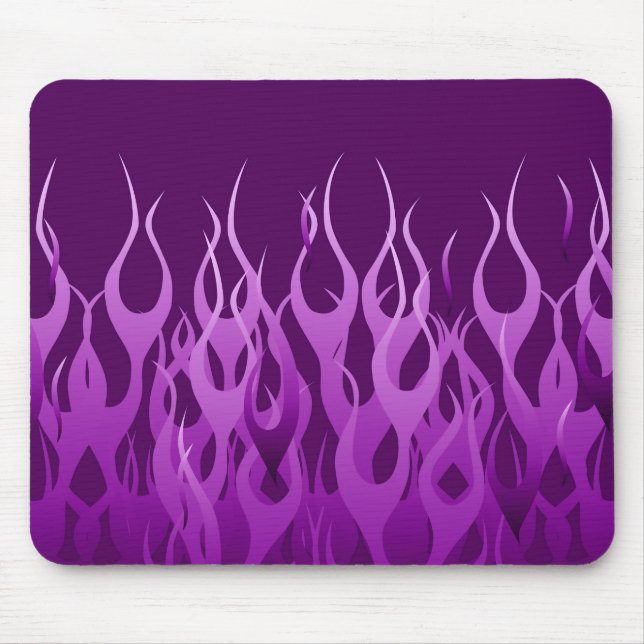 Cool Purple Racing Flames Graphic Mouse Mat (Front)