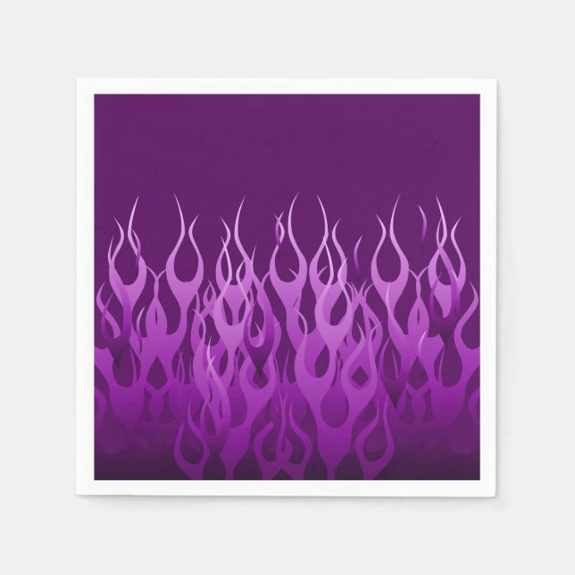 Cool Purple Racing Flames Graphic Napkin (Front)