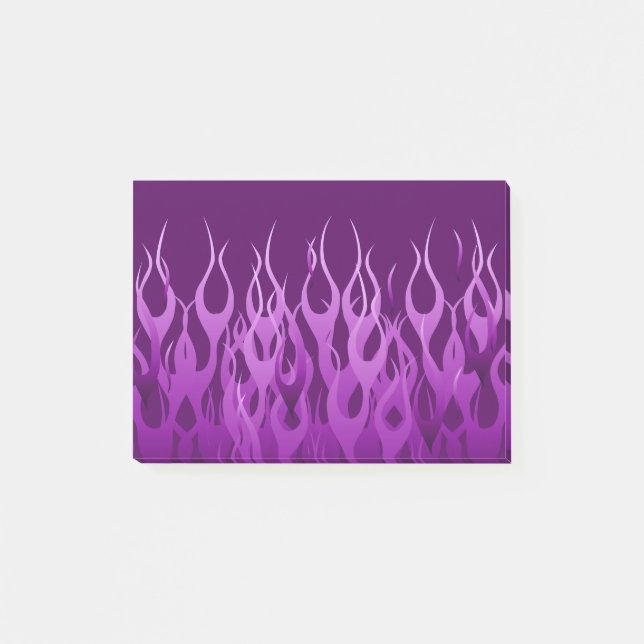 Cool Purple Racing Flames Graphic Post-it Notes (Front)