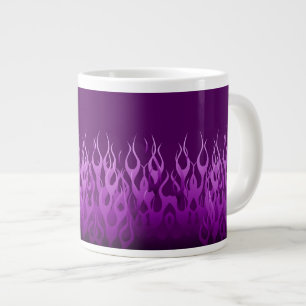 Cool Purple Racing Flames Pin Stripes Large Coffee Mug