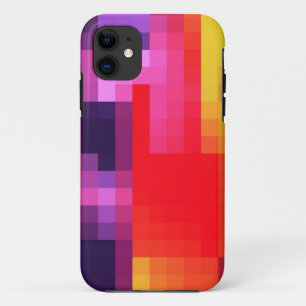 Cool Purple Red Pink Mosaic Abstract Pattern iPhone 11 Case