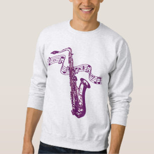 Cool Purple Saxophone and notes -Shirt Sweatshirt