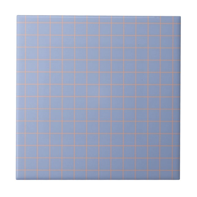Cool Purple & Soft Pink Chequered Retro Minimalist Tile (Front)