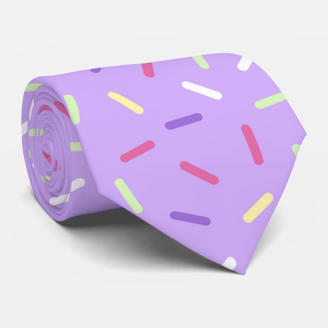 cool purple sprinkle pattern tiled  tie (Rolled)
