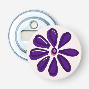 Cool Purple Violet Flower Doodle Bottle Opener