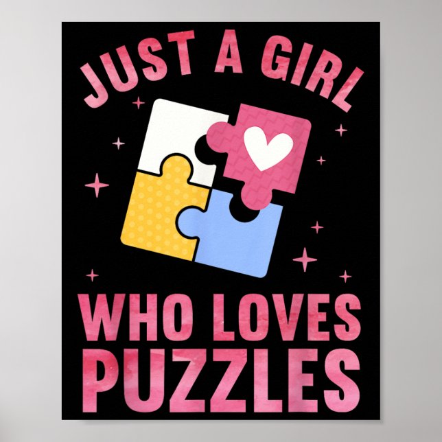Cool Puzzle Design For Women Girls Jigsaw Lover Pu Poster (Front)