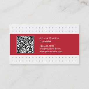 Cool QR Code Red Label DJ Music Business Card